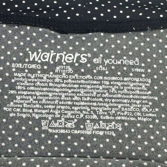 Warner's Women's Size 8 XL Panty Brief Hi Cut Polka Dot Black White New - Picture 4 of 7